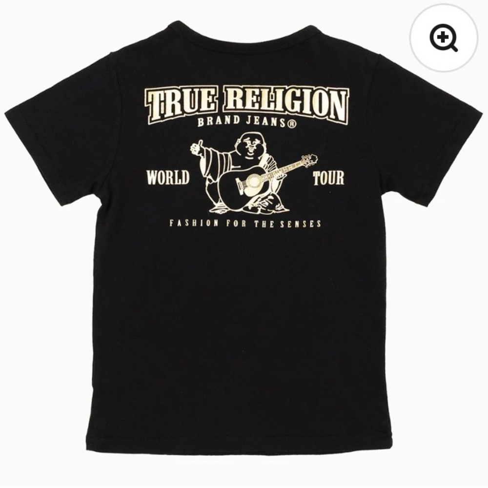 True Religion Kids Black Graphic T-Shirt Size Medium NWT